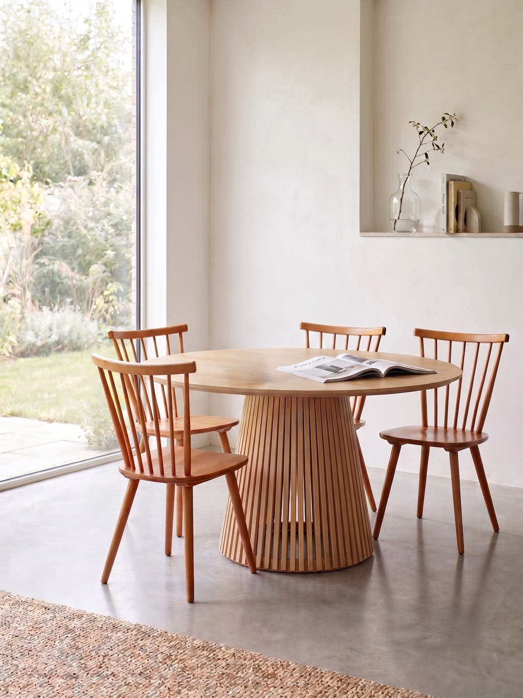 Set of 4 Vintage Spindle Back Dining Chairs