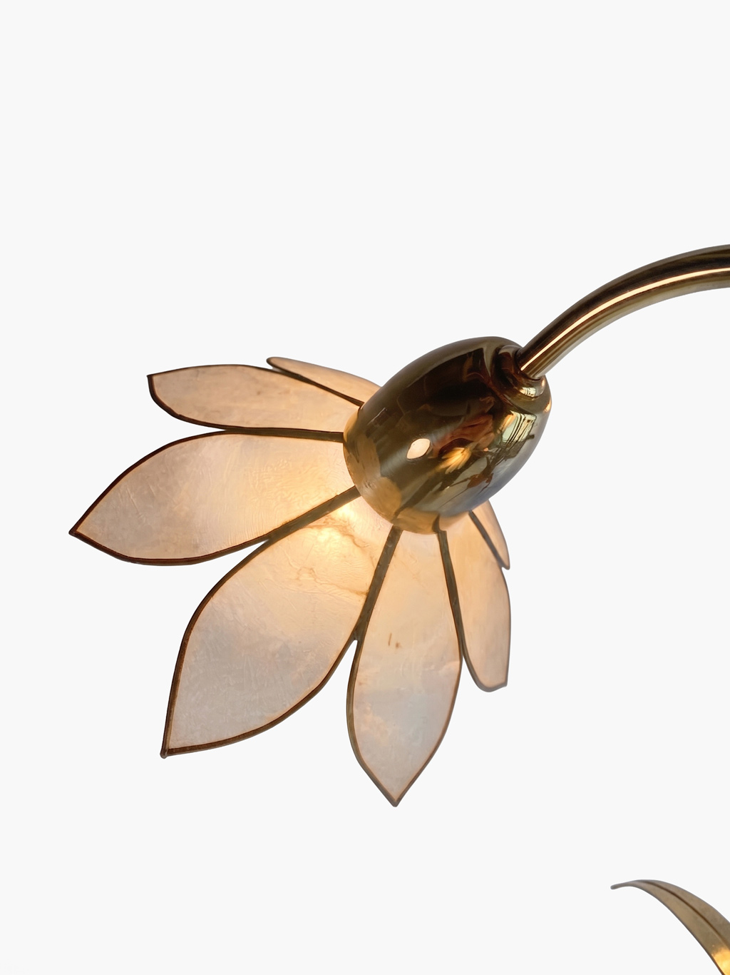 Brass Bamboo Floral Floor Lamp