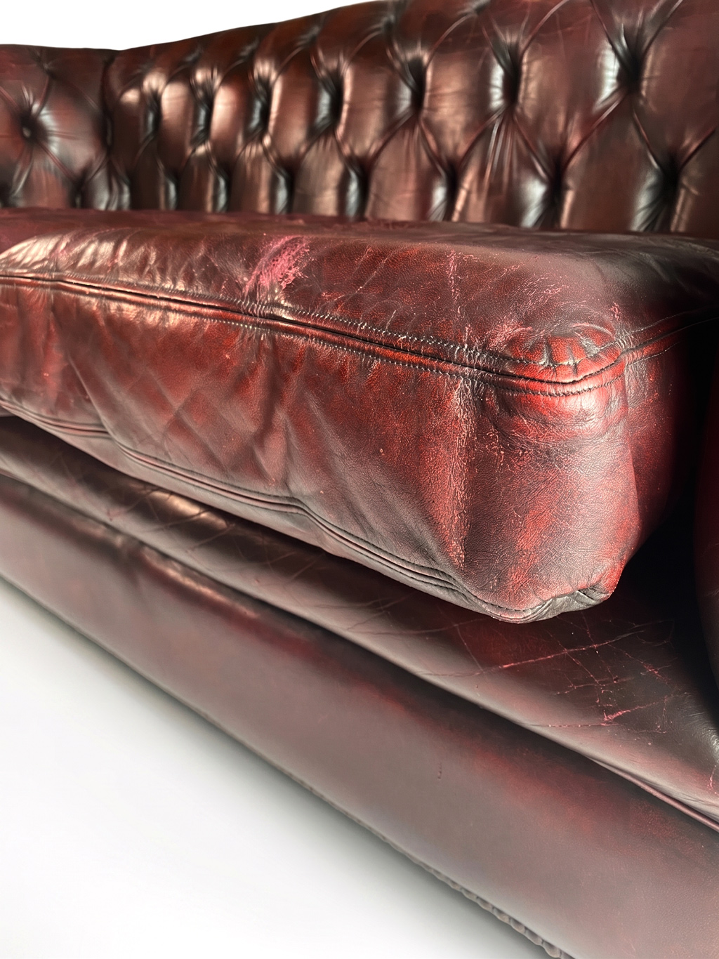 Classic three-seater Chesterfield sofa