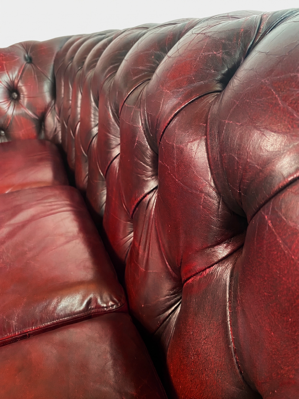 Classic three-seater Chesterfield sofa