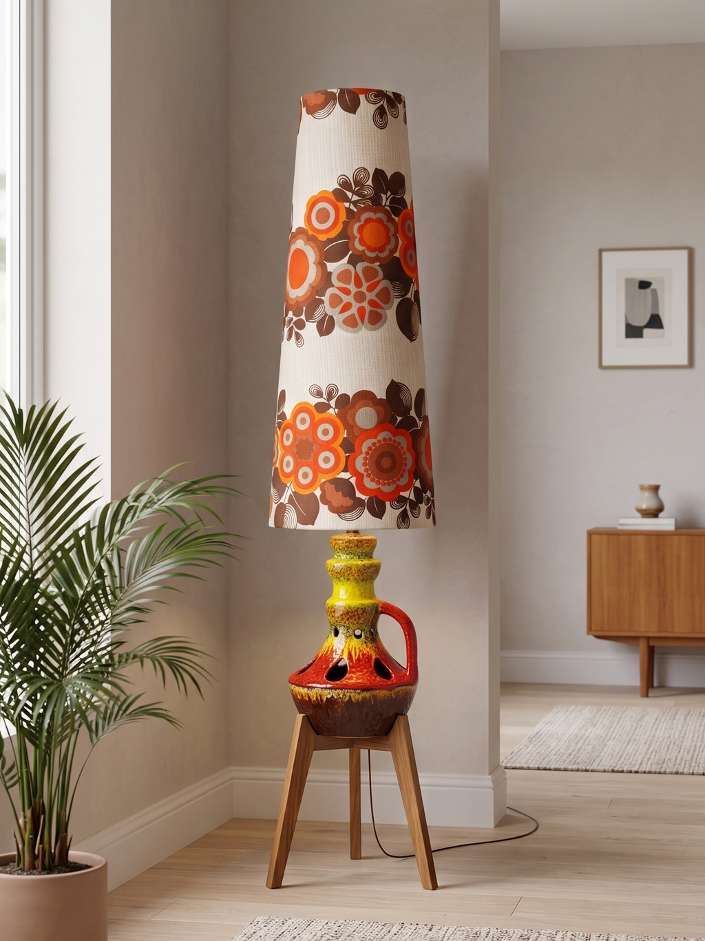 Fat Lava-glazed ceramic floor lamp