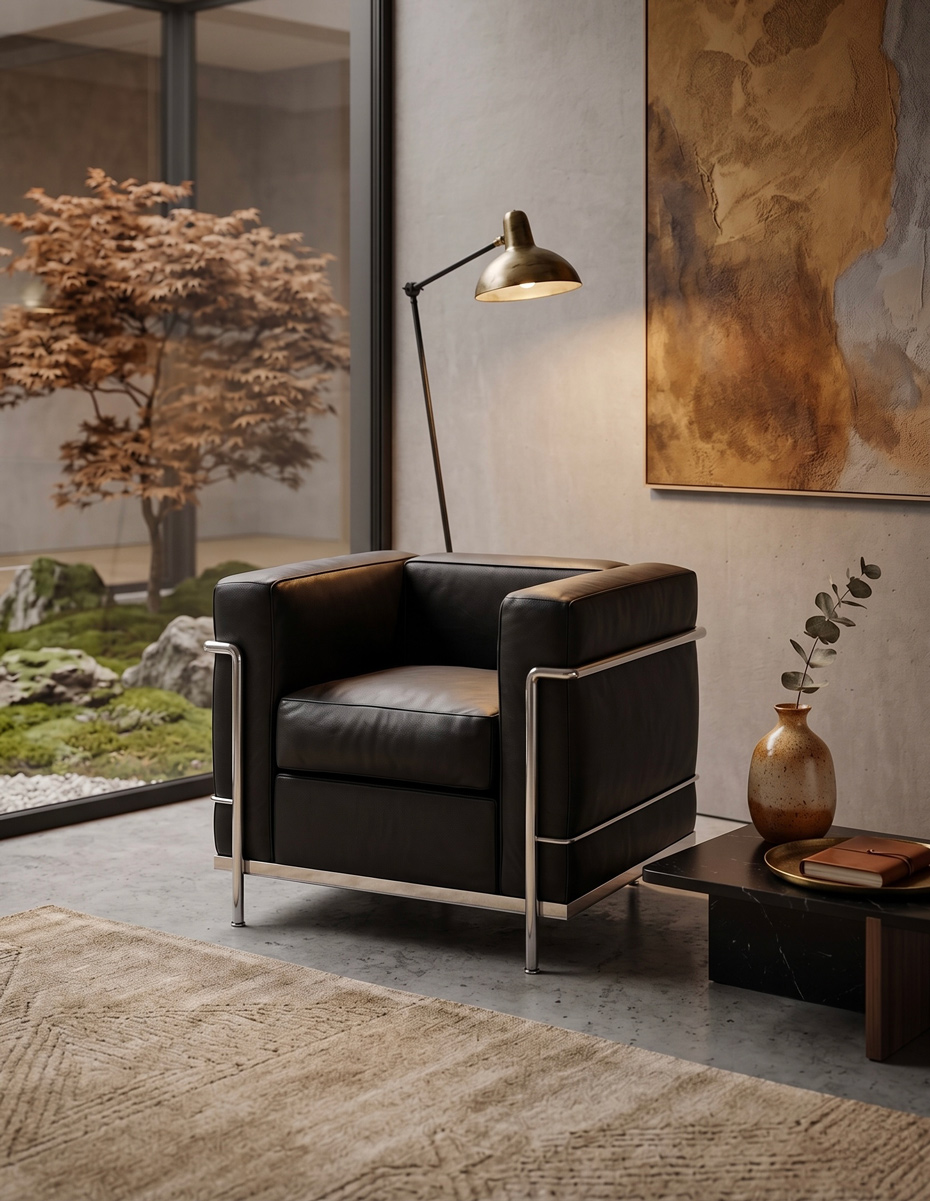 Le Corbusier LC2 style lounge chair