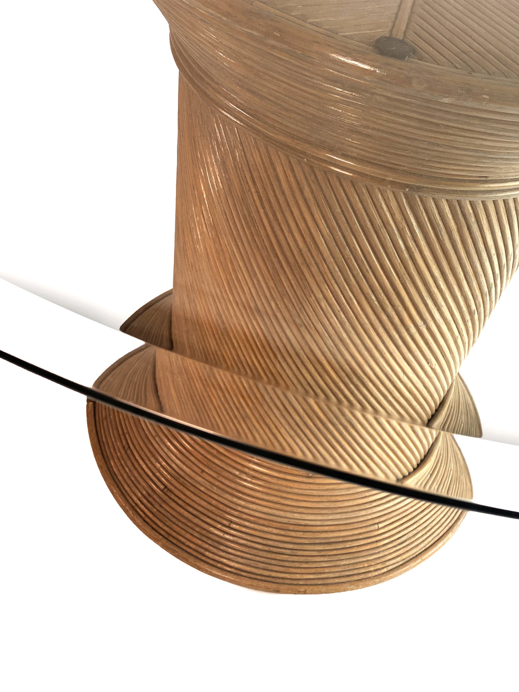 Pencil reed bamboo round dining table