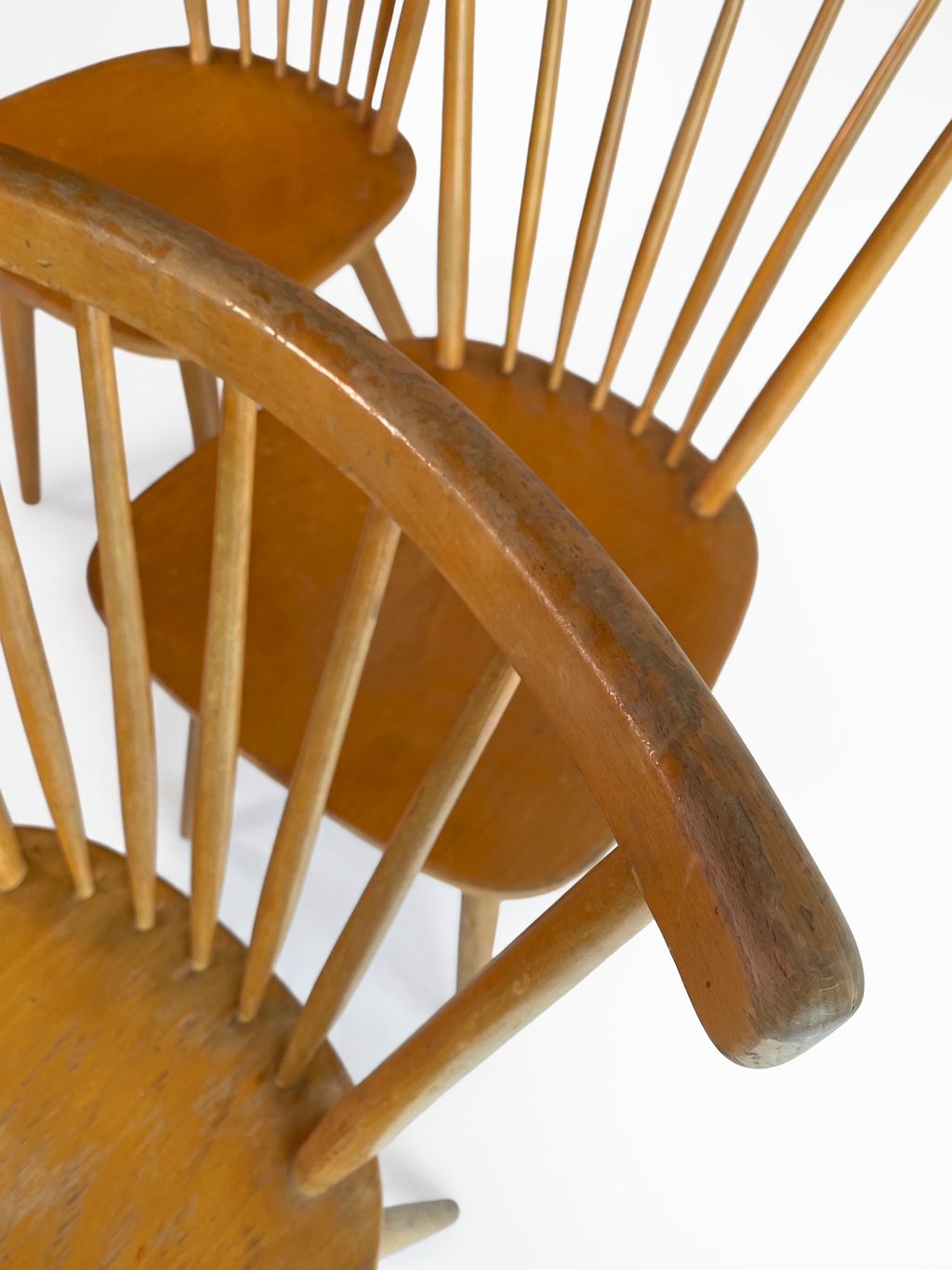 Set of 4 Vintage Spindle Back Dining Chairs