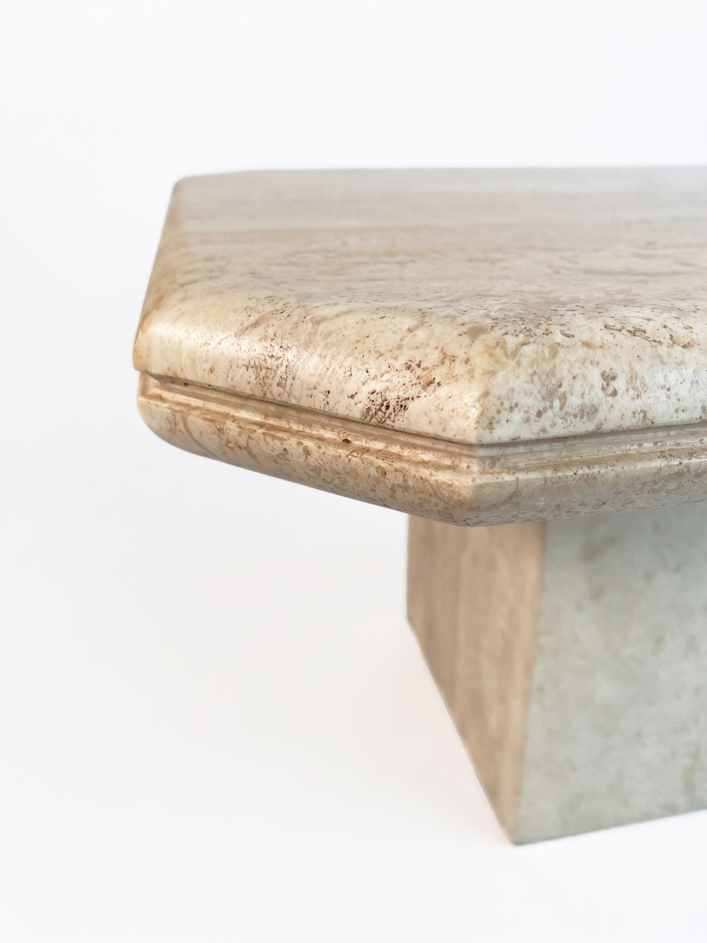 Travertine coffee table