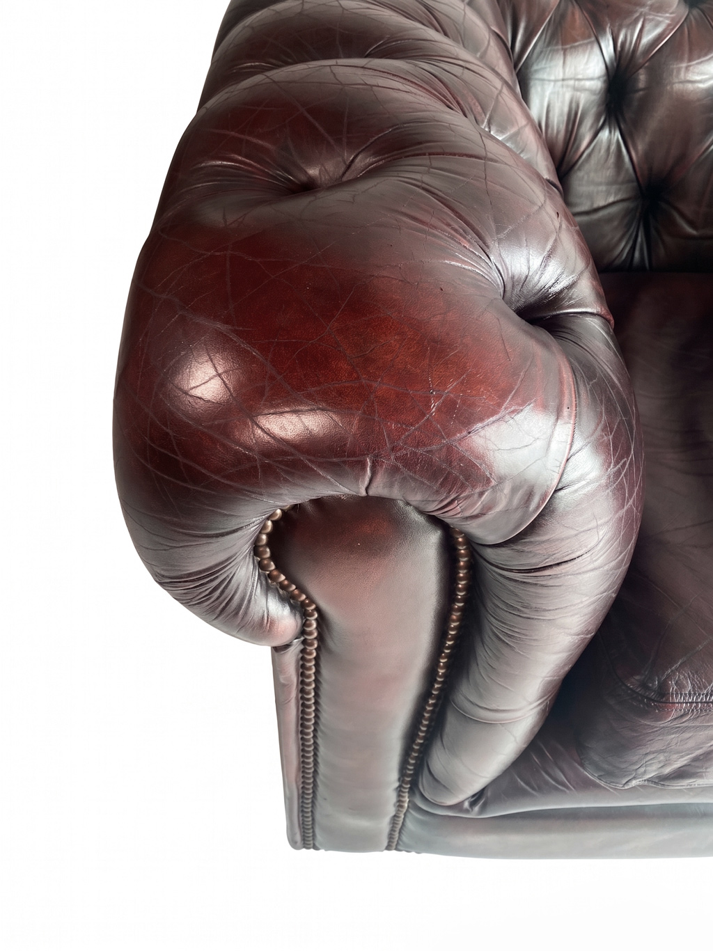Vintage Chesterfield club chair #2 — Burgundy brown leather