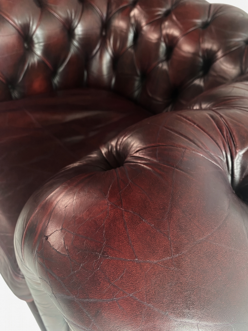 Vintage Chesterfield club chair #2 — Burgundy brown leather