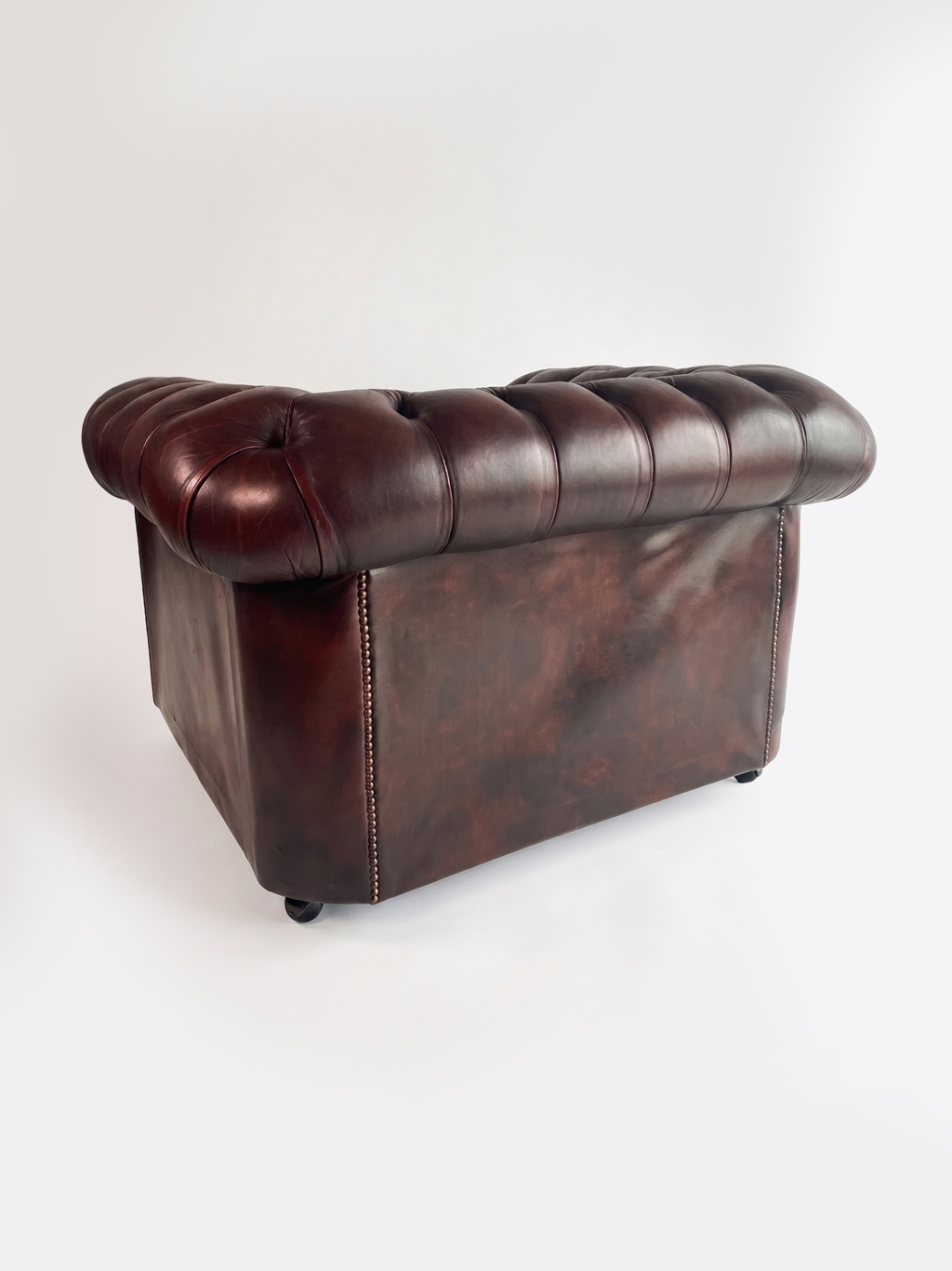 Vintage Chesterfield club chair #2 — Burgundy brown leather