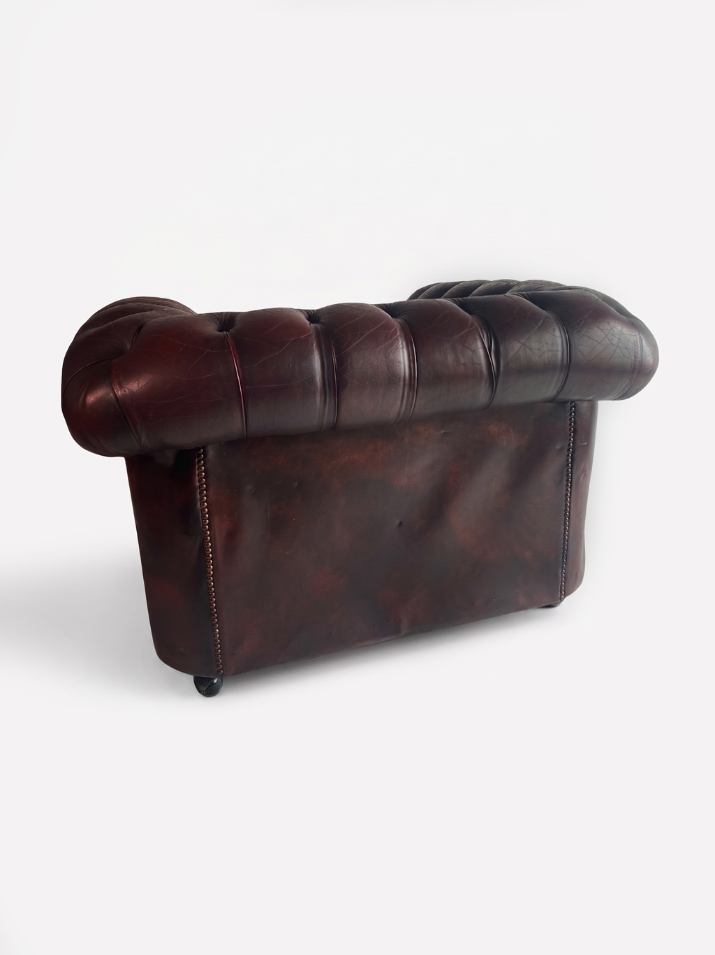 Vintage Chesterfield club chair — Burgundy brown leather