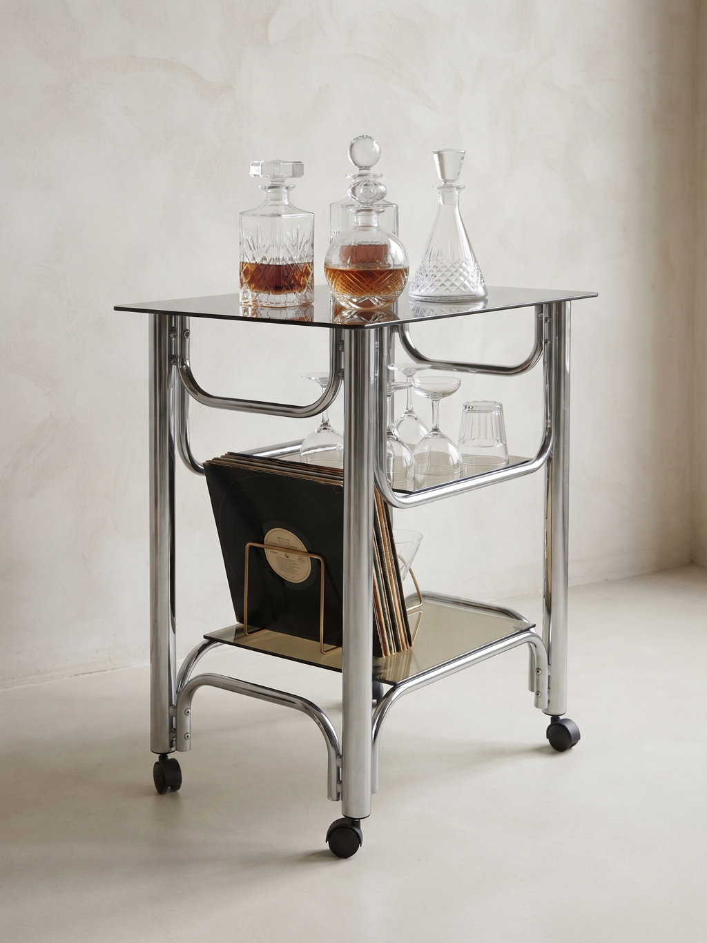 Vintage Chrome Bar Trolley