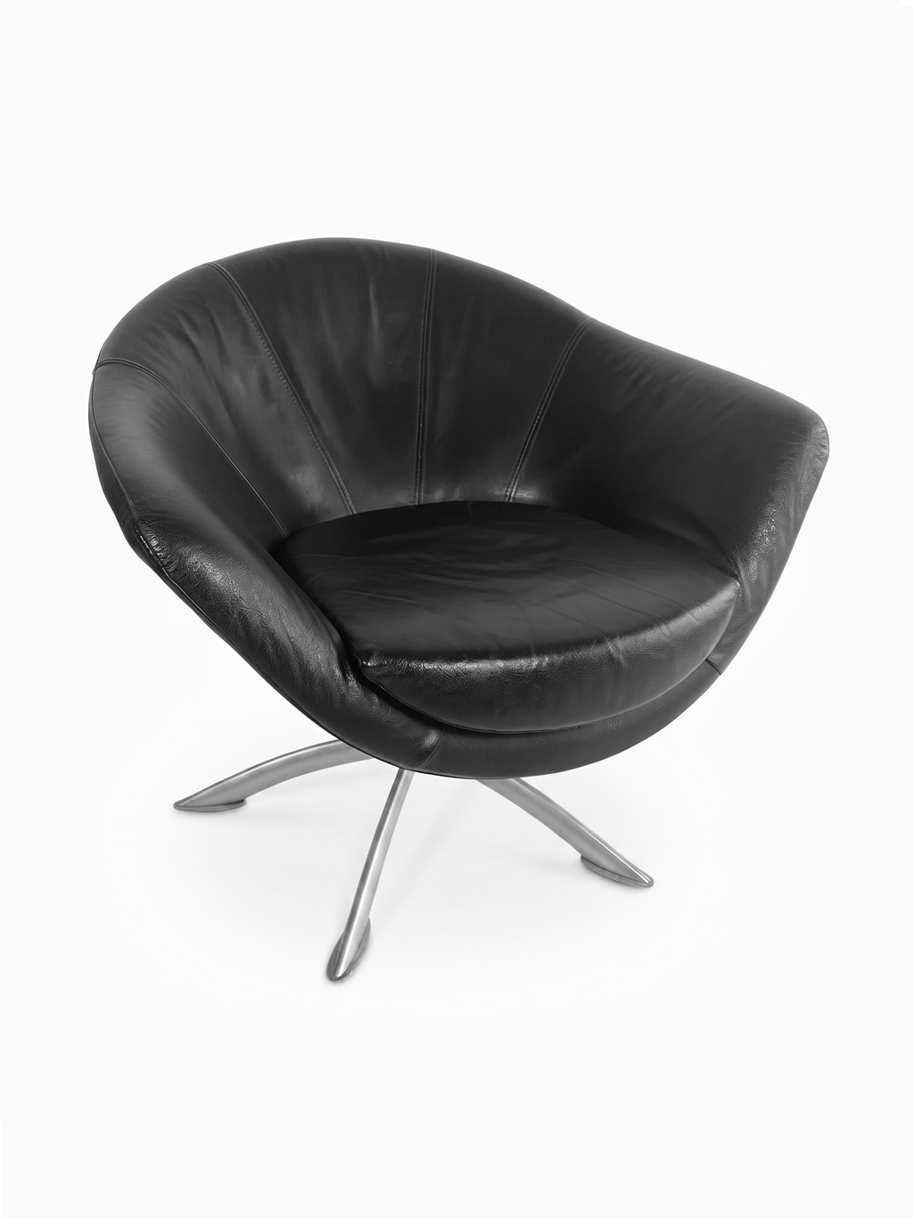 Vintage leather swivel chair