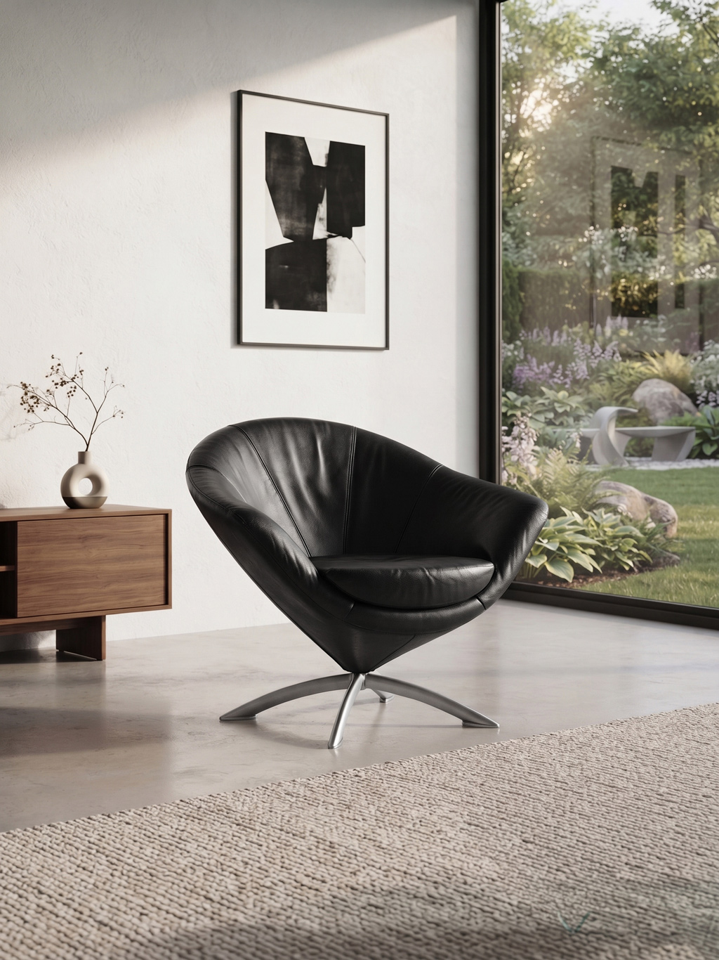 Vintage leather swivel chair