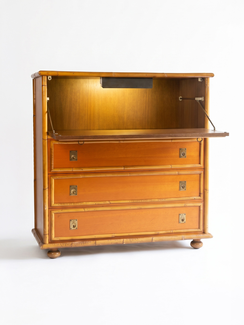 Vintage rattan chest of drawers